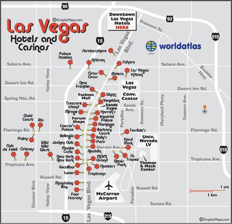 Map of Las Vegas Casinos On The Strip